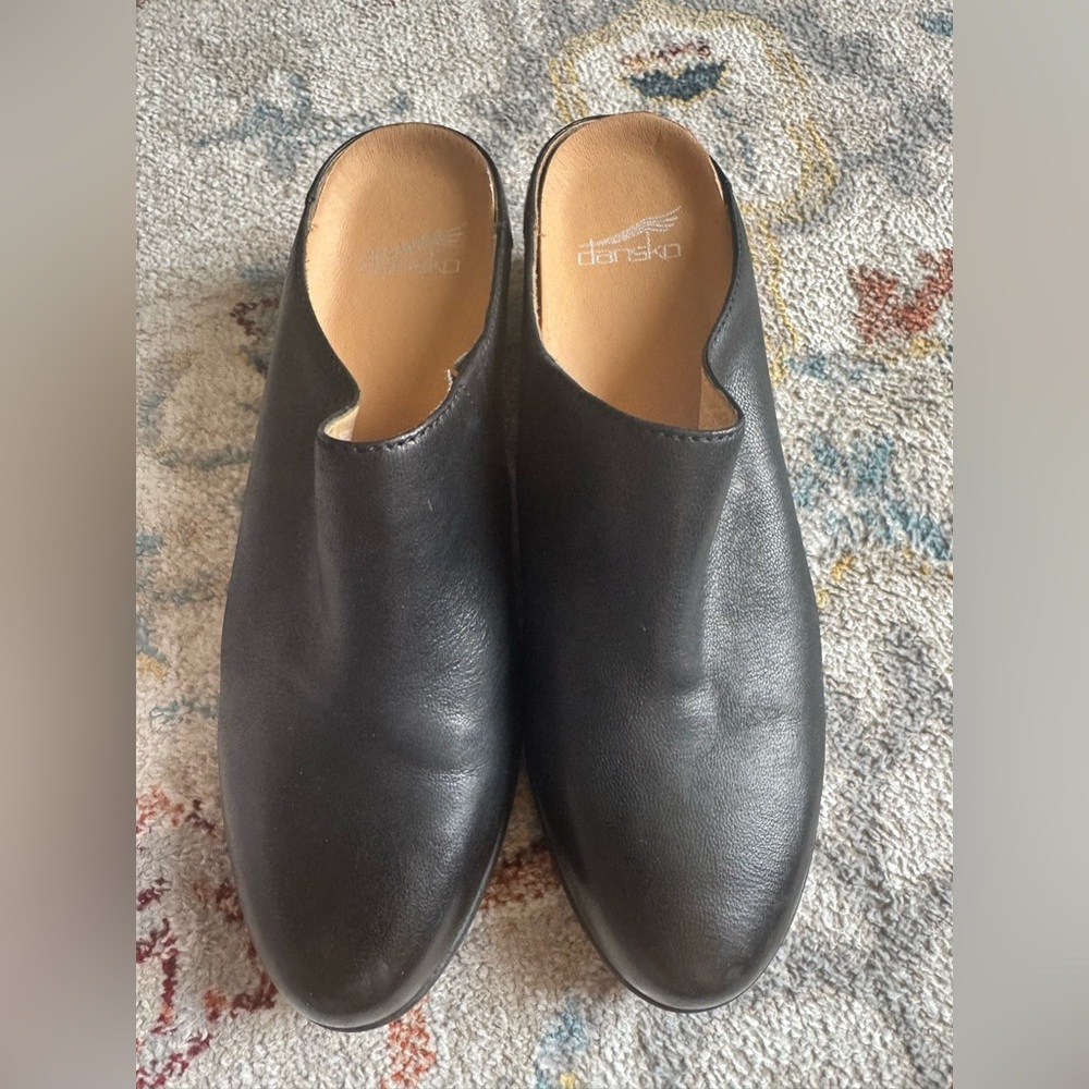 Dansko Black Leather Clog Slip On Comfort Shoes
